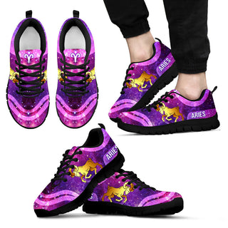 Aries Zodiac Galaxy Cosmos Sneaker Fashion Comfortable Shoes Running Walking Lightweight Casual Shoes - Zodiac Gift