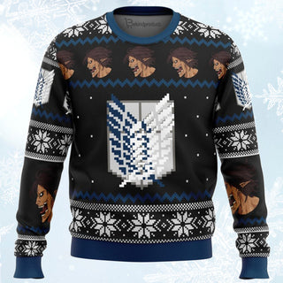 Attack on Titan Survery Corps Ugly Christmas Sweater For Men & Women Christmas Gift Sweater BH198