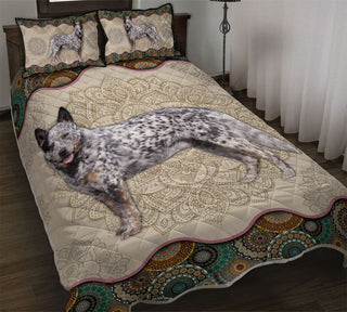 Australian Cattle Dog Quilt Set Vintage Mandala Quilt Bedding Set Bedspread Bedroom Decoration Twin/Queen/King Size Bedding