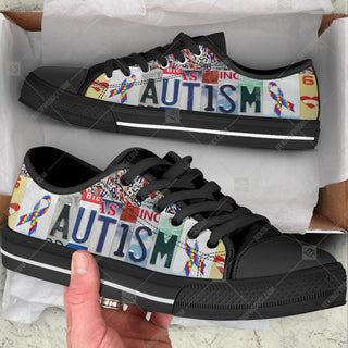 Autism Low Top Shoes Version 2 License Plates Canvas Shoes - Best Gift For Men And Women