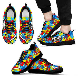 Autism Awareness Shoes Heart Ribbon Sneaker Walking Shoes - Best Gift For Men And Women