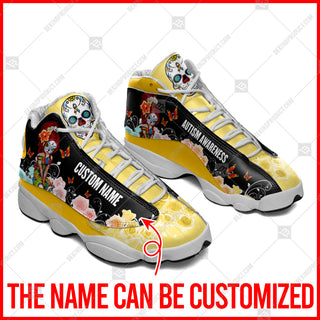 Autism Awareness Sugar Skull Girl Shoes Personalized Custom Sneaker 13 Fashion Shoes Curved Basketball Shoes Gift For Men And Women