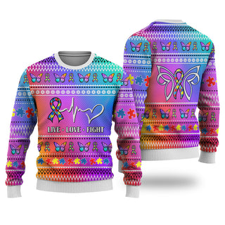 Autism Christmas Sweatshirt Nordic Seamless Knitted Sweater - Print Fashion Sweatshirt For Everyone