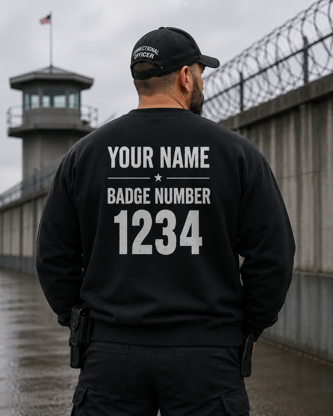 Custom Name Retired Corrections Officer Retro Definition Retirement Sweatshirt