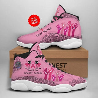 Walk For Breast Cancer Raise Hand Shoes Personalized Custom Sneaker 13 Fashion Shoes Curved Basketball Shoes Gift For Men And Women