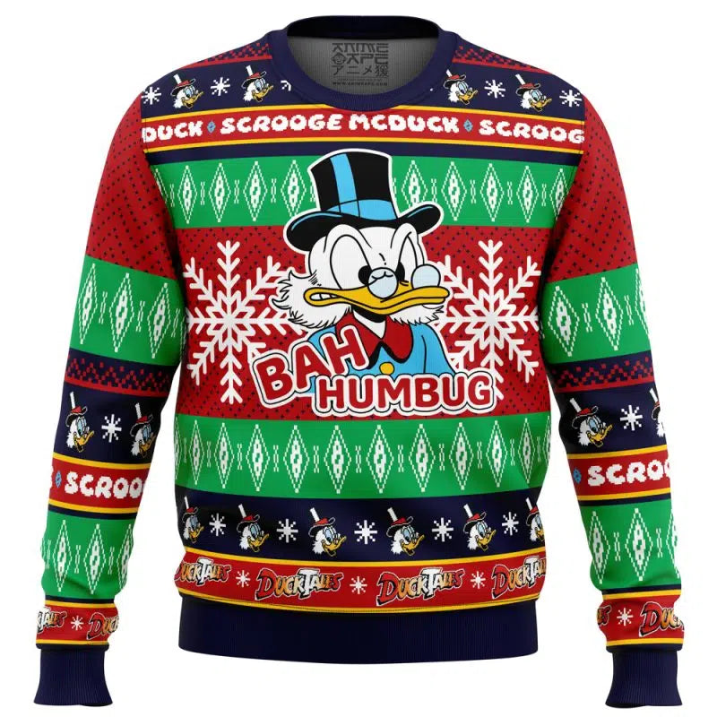 Bah Humbug Faux DuckTales Ugly Christmas Sweater