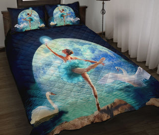 Ballet Dance Moon Dance With Swan QBS Quilt Bed Set Bedroom Decoration Twin/Queen/King Size Bedding