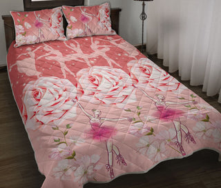 Ballet Dance And Roses QBS Quilt Bed Set Bedroom Decoration Twin/Queen/King Size Bedding