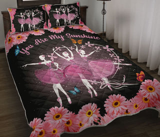 Ballet Dance Pink You Are My Sunshine QBS Quilt Bed Set Bedroom Decoration Twin/Queen/King Size Bedding