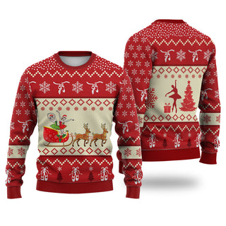 Ballet Dance Reindeer Christmas Sweater Christmas Knitted Print Sweatshirt - Best Gift For Christmas, Noel