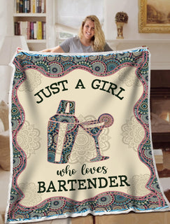 Bartender Just A Girl Mandala Blanket Sofa Bed Throws Cozy Lightweight Bed Blanket Soft Suitable For All Season