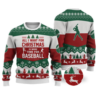 Baseball All I Want For Christmas Sweater Christmas Knitted Print Sweatshirt - Best Gift For Christmas, Noel - Christmas Signature