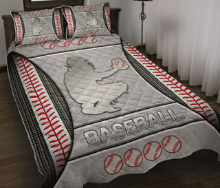 Baseball Catcher Ad Heart QBS Balls Quilt Bed Set Bedroom Decoration Twin/King/Queen Size Bedding