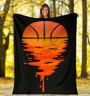 Basketball Melting Sun Blanket Sofa Bed Throws Lightweight Cozy Bed Blanket Soft Suitable For All Season