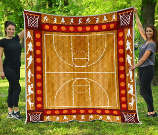 Basketball Court Girl Quilt Full Print Soft Material Multiple Size Gift Bedroom Decoration