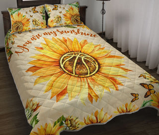 Basketball Sunshine Sunflower Butterfly Watercolor QBS Quilt Bed Set Bedroom Decoration Twin/King/Queen Size Bedding