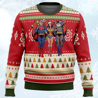 Batman superman Wonder woman Ugly Christmas Sweater For Men & Women Christmas Gift Sweater BH318