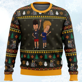 Beavis and Butthead Rock On Ugly Christmas Sweater For Men & Women Christmas Gift Sweater BH237