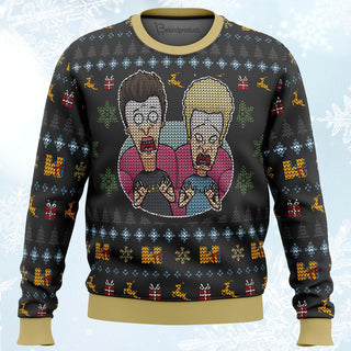 Beavis and Butthead Surprise Ugly Christmas Sweater For Men & Women Christmas Gift Sweater PT401