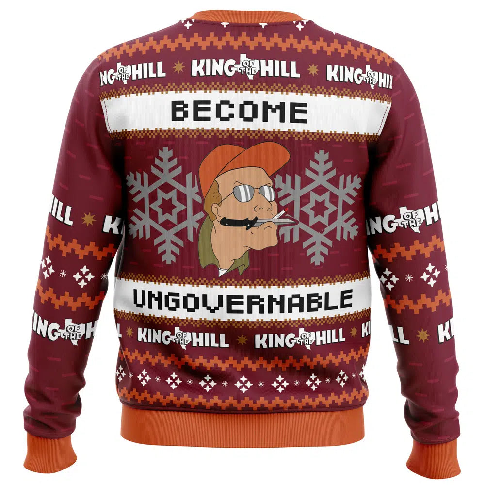 Become Ungovernable King of The Hill Ugly Christmas Sweater