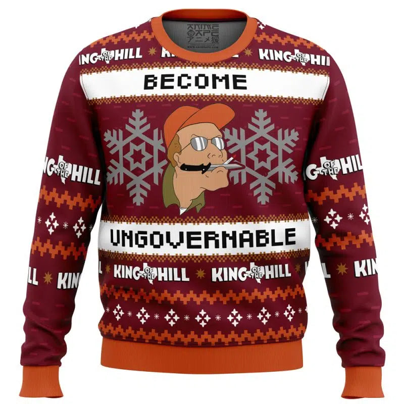 Become Ungovernable King of The Hill Ugly Christmas Sweater