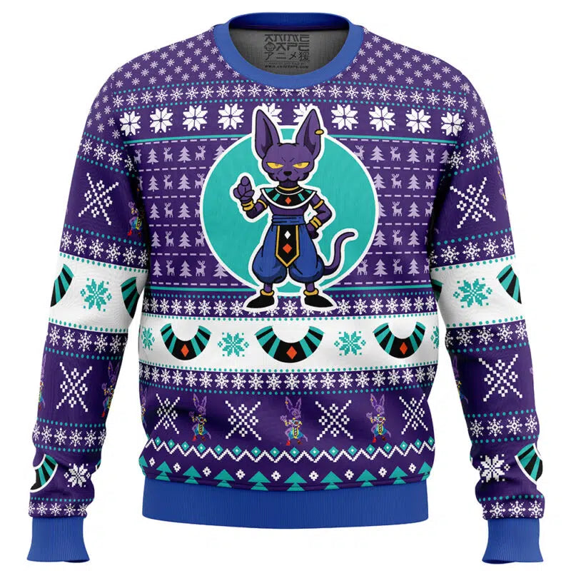 Beerus Dragon Ball Z Ugly Christmas Sweater