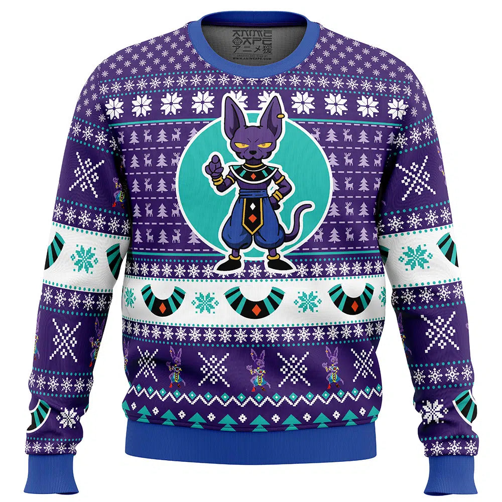 Beerus Dragon Ball Z Ugly Christmas Sweater