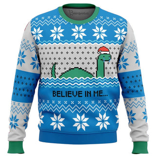 Believe in me…Nessie Ugly Christmas Sweater For Men & Women Christmas Gift Sweater BH317