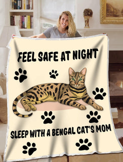 Bengal Cat Blanket Feel Safe At Night Blanket Throws - Soft Lightweight Blanket Suitable For All Season