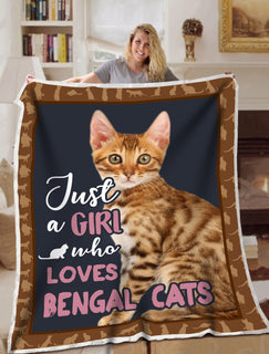 Bengal Cat Blanket Just A Girl Loves Blanket Throws - Soft Lightweight Blanket Suitable For All Season