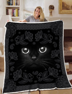 Black Cat Face Blanket Paisley Blanket Throws - Soft Lightweight Blanket Suitable For All Season