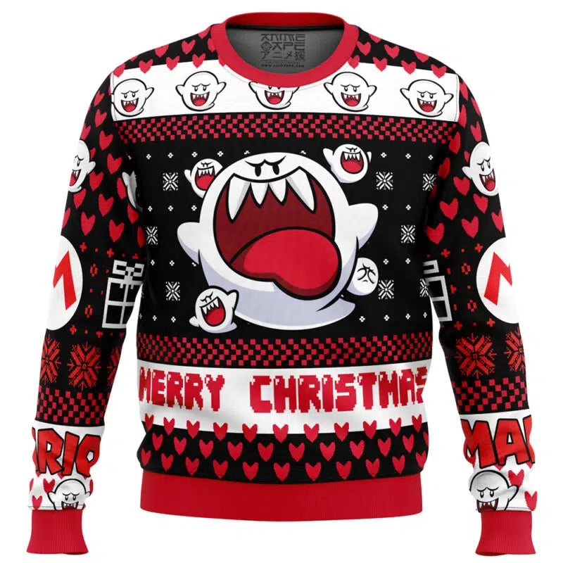Boo Mario Bros Ugly Christmas Sweater