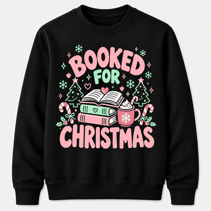 Personalized Custom Booked for Christmas Cute Pastel Bookish Sweatshirt