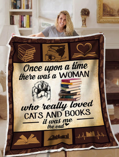 Books And Cats Blanket Once Upon A Time Blanket Throws - Soft Lightweight Blanket Suitable For All Season