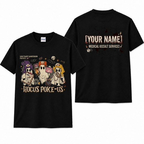 Personalized Ghost Nurse Halloween Shirt Hocus Poke Us Spooky Medical Tee
