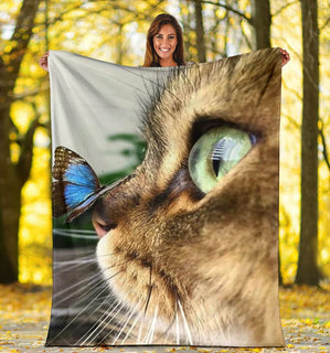 Cat Blanket Beauty Face Animal Blanket Throws - Soft Lightweight Blanket Suitable For All Season