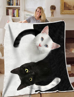 Cat Blanket Black And White Blanket Throws - Soft Lightweight Blanket Suitable For All Season