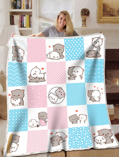 Cat Blanket Chibi Shape Blanket Throws - Soft Lightweight Blanket Suitable For All Season