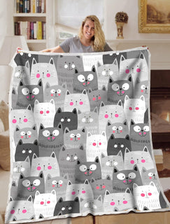 Cat Blanket Head Cute Pattern Blanket Throws - Soft Lightweight Blanket Suitable For All Season