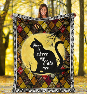 Cat Blanket Home Is Where My Cats Are Blanket Throws - Soft Lightweight Blanket Suitable For All Season