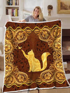 Cat Blanket Leather Carving Blanket Throws - Soft Lightweight Blanket Suitable For All Season