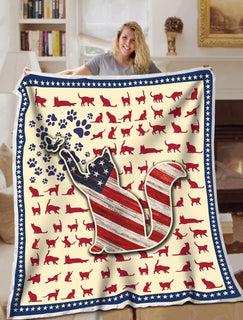 Cat Blanket USA Flag Icon Blanket Throws - Soft Lightweight Blanket Suitable For All Season