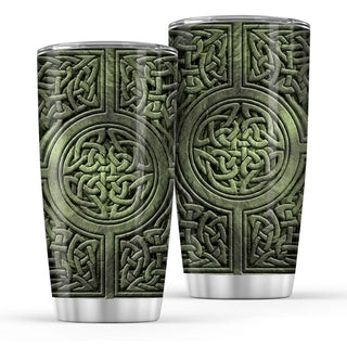 Celtic Irish Knot Green 3D Normal Tumbler - 20oz Stainless Steel Tumbler Cup - Irish Gift