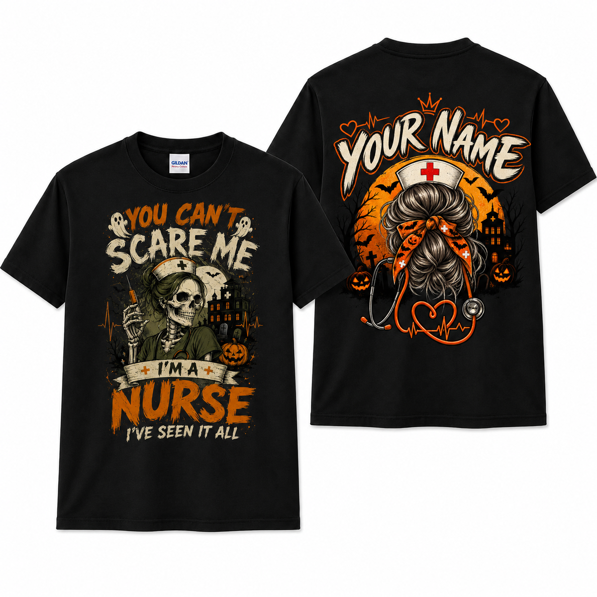 Personalized You Cant Scare Me Im a Nurse Ive Seen It All Halloween Tee