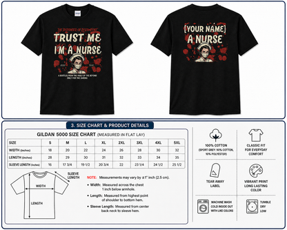 Nurse Halloween Shirt Custom Name Graphic Trust Me Im a Nurse Vintage T Shirt
