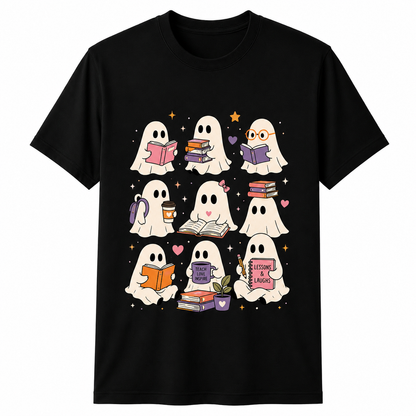 Personalized Bookish Halloween Shirt Custom Teacher Librarian Gift Unisex T-Shirt