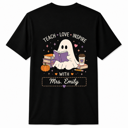 Personalized Bookish Halloween Shirt Custom Teacher Librarian Gift Unisex T-Shirt