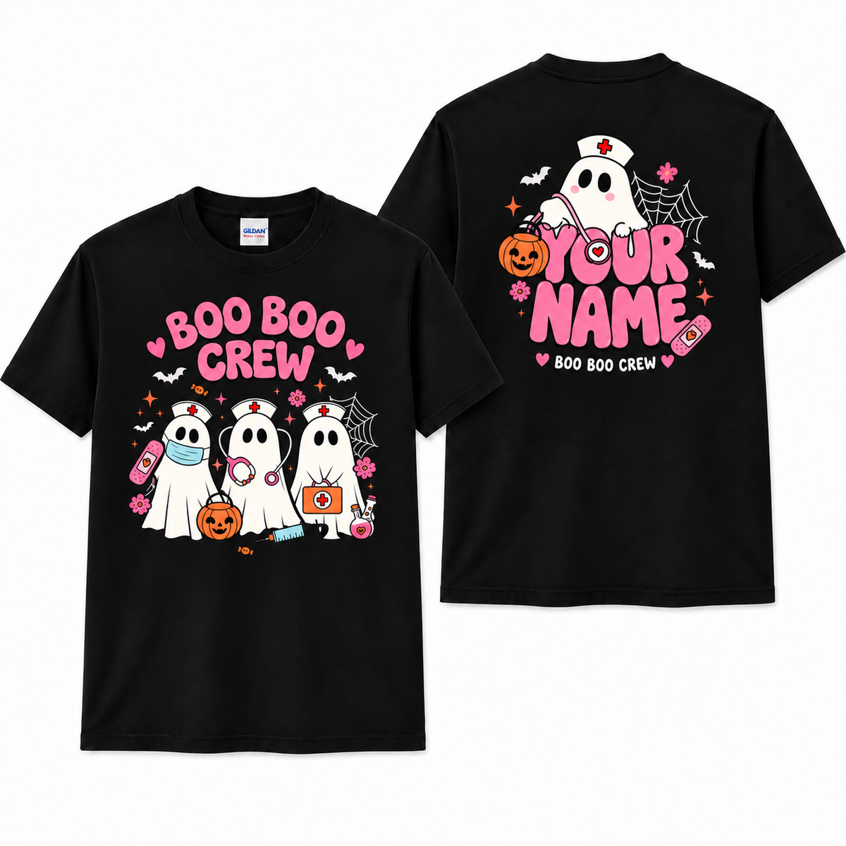 Boo Boo Crew Personalized Ghost Nurse Halloween Shirt for ICU Unisex T-Shirt