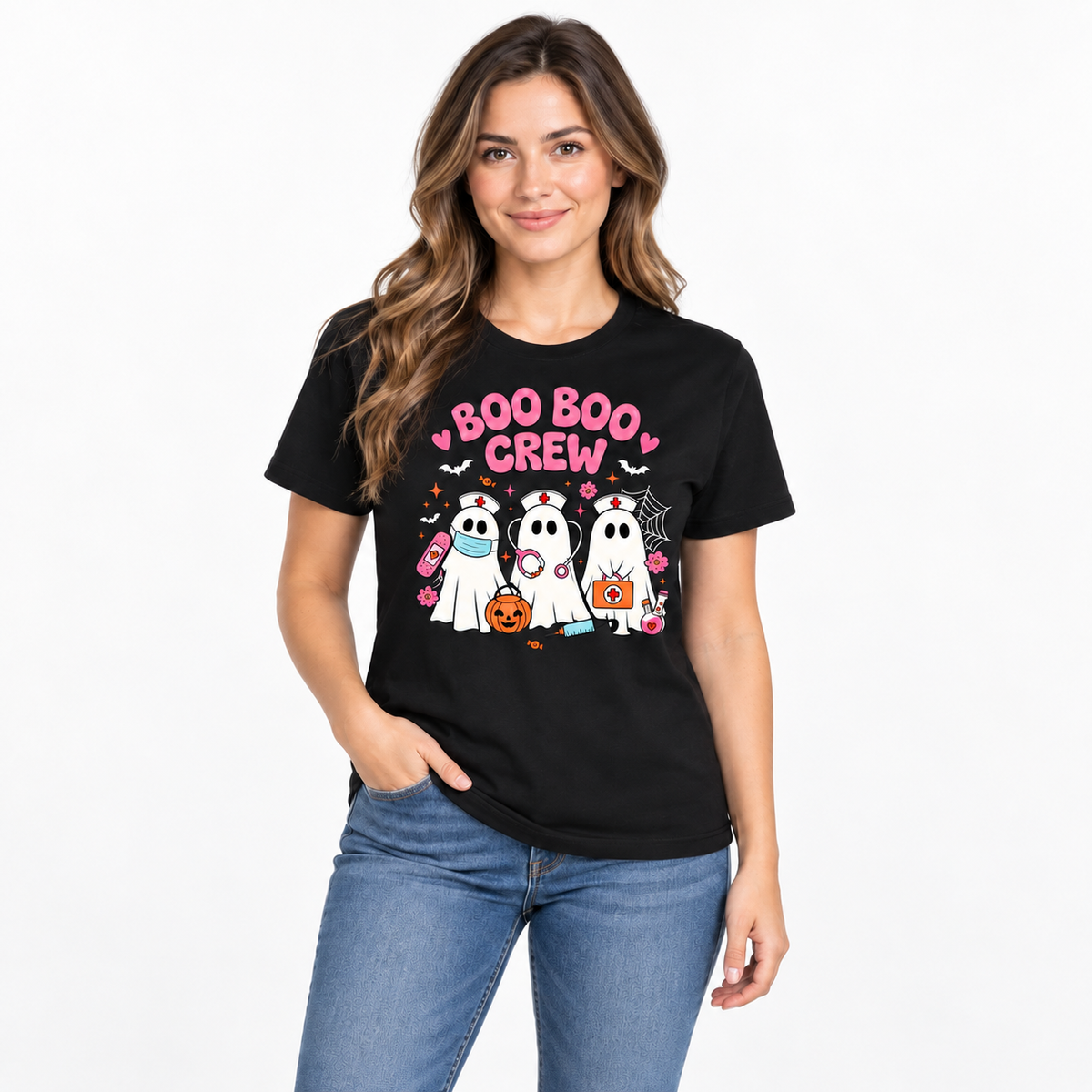 Boo Boo Crew Personalized Ghost Nurse Halloween Shirt for ICU Unisex T-Shirt