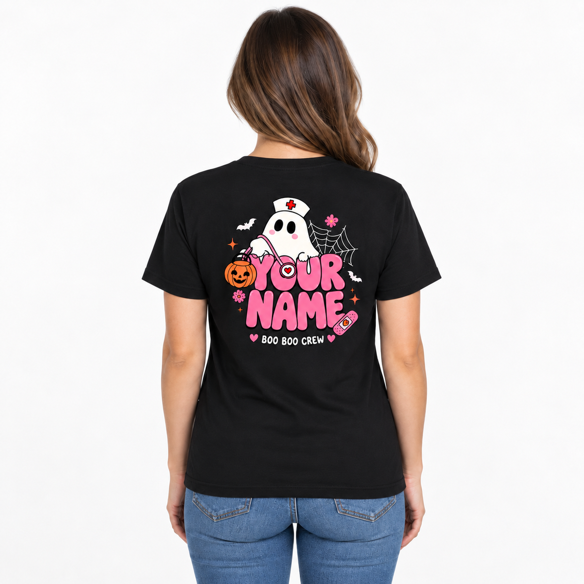 Boo Boo Crew Personalized Ghost Nurse Halloween Shirt for ICU Unisex T-Shirt